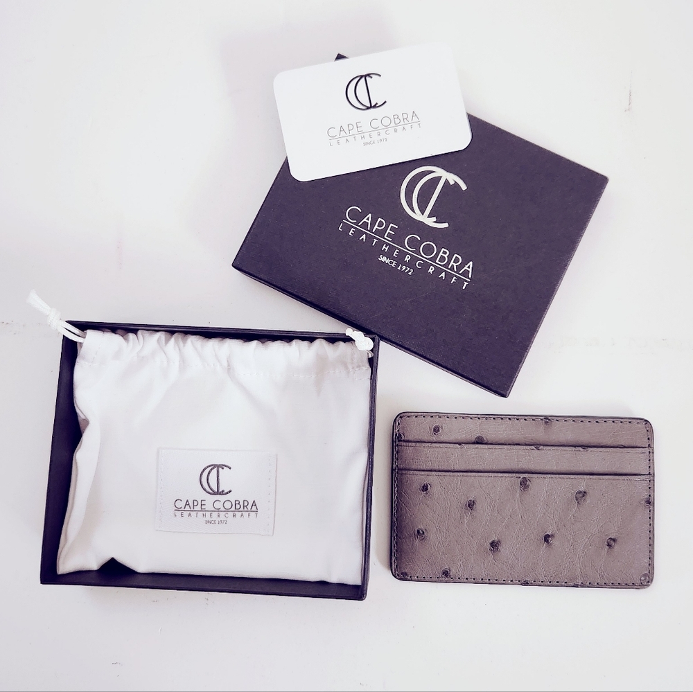 Cape Cobra Leather Craft Card Holder Ostrich Savannah
